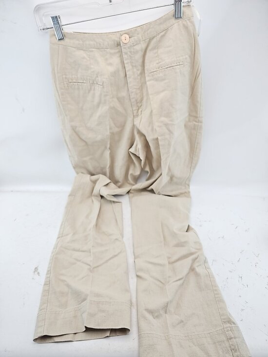 Newport News Pants - Newport News Beige Linen Wide Leg Pants